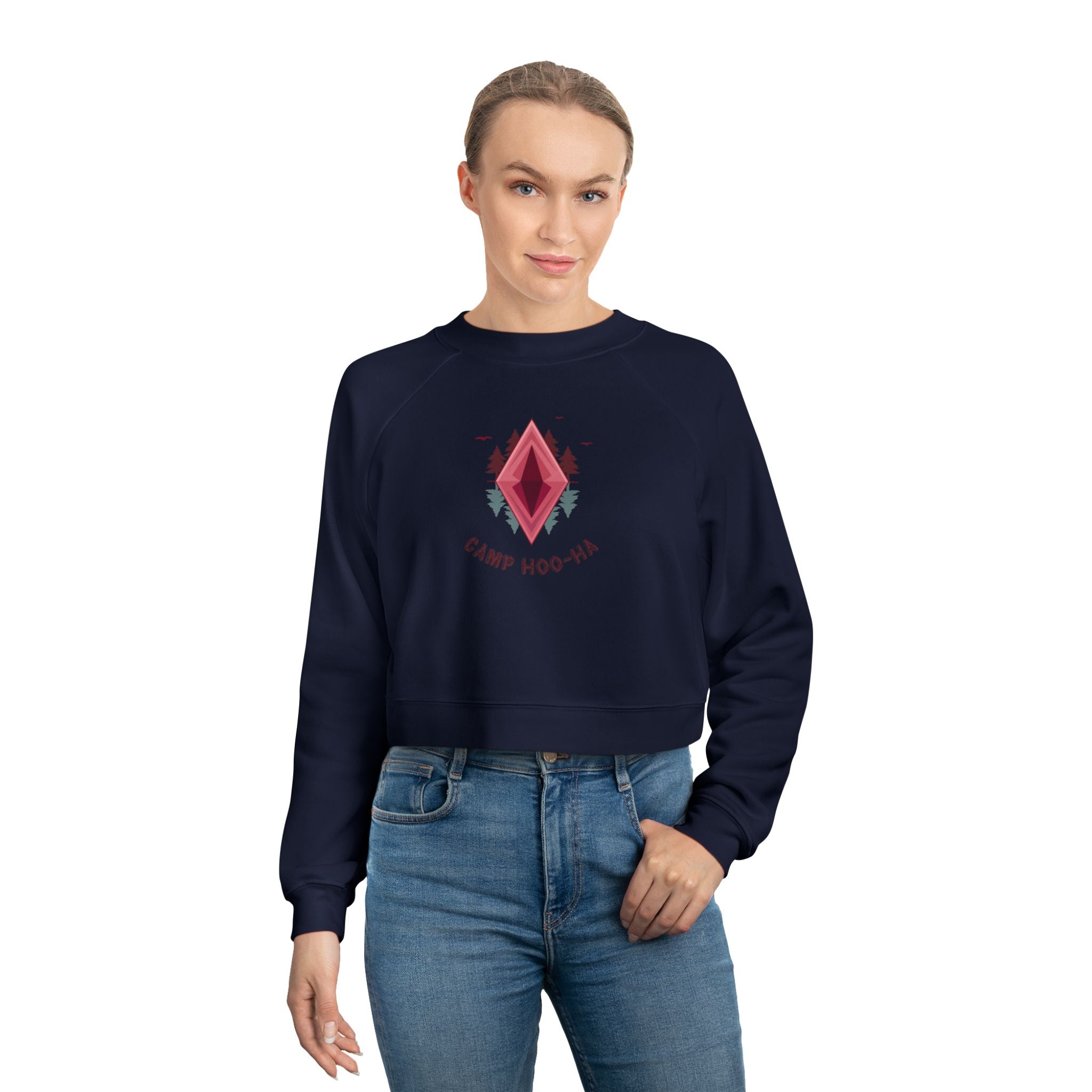 Camp Hoo-Ha original design - Cropped Fleece Pullover - Stylish, Cozy, and Chic