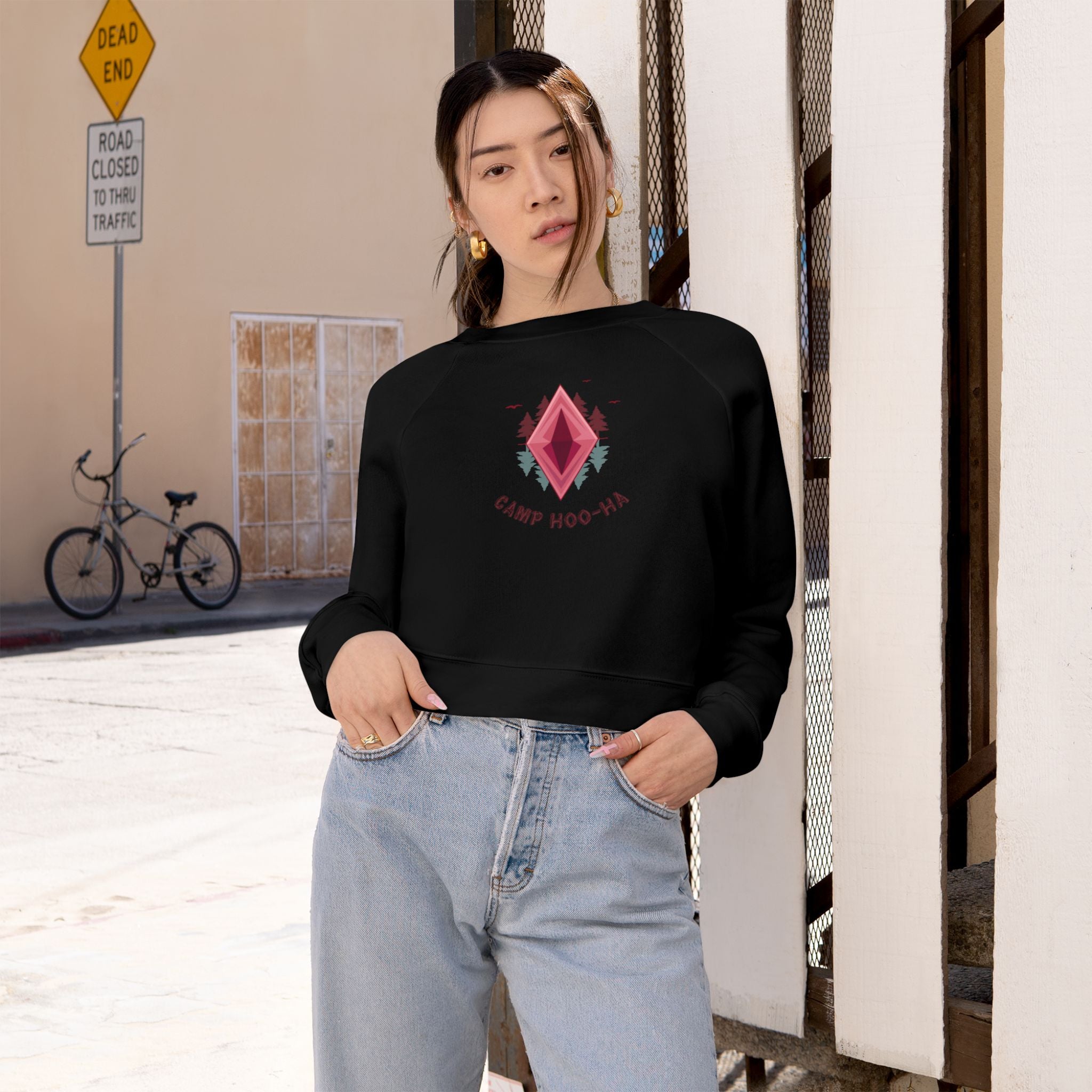 Camp Hoo-Ha original design - Cropped Fleece Pullover - Stylish, Cozy, and Chic
