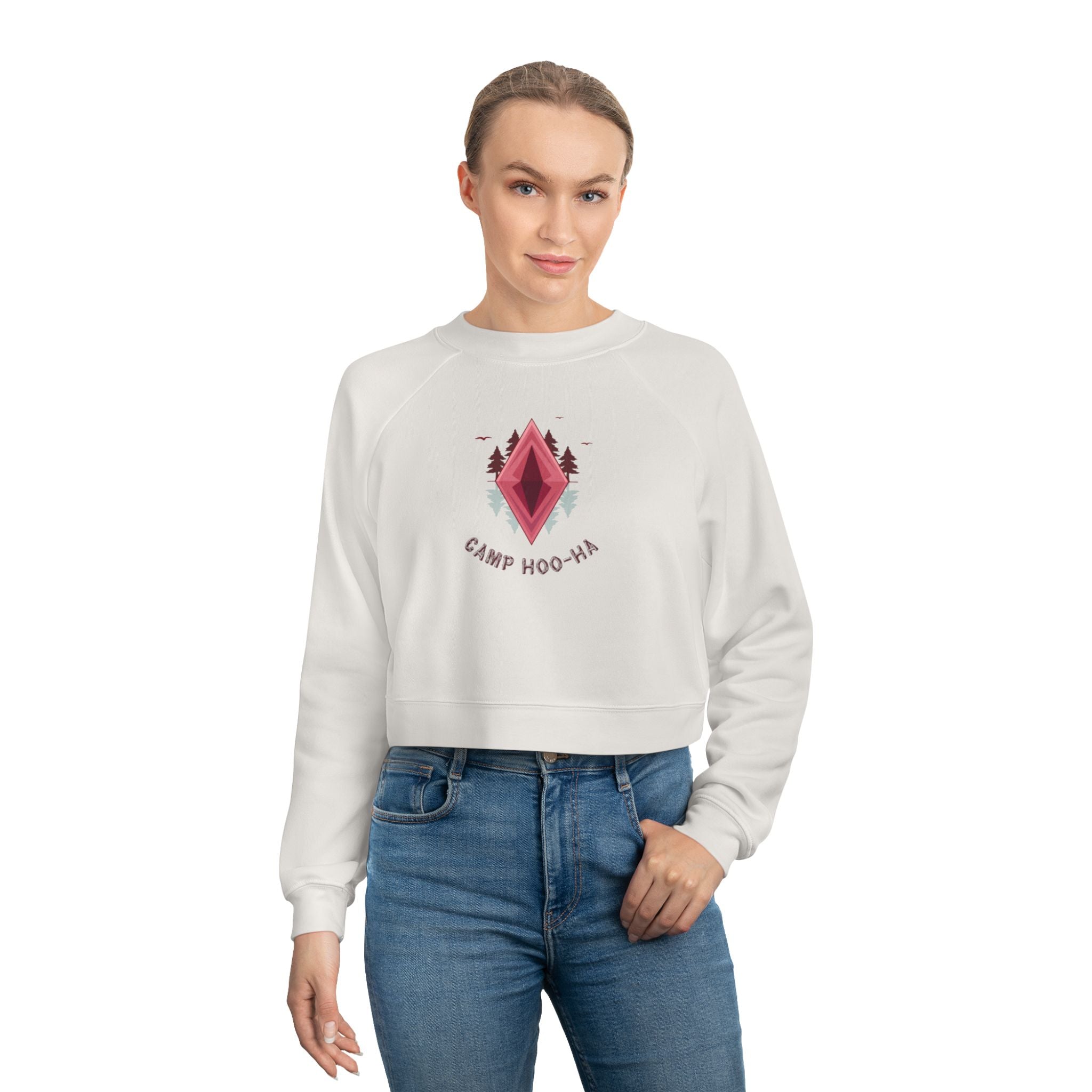 Camp Hoo-Ha original design - Cropped Fleece Pullover - Stylish, Cozy, and Chic