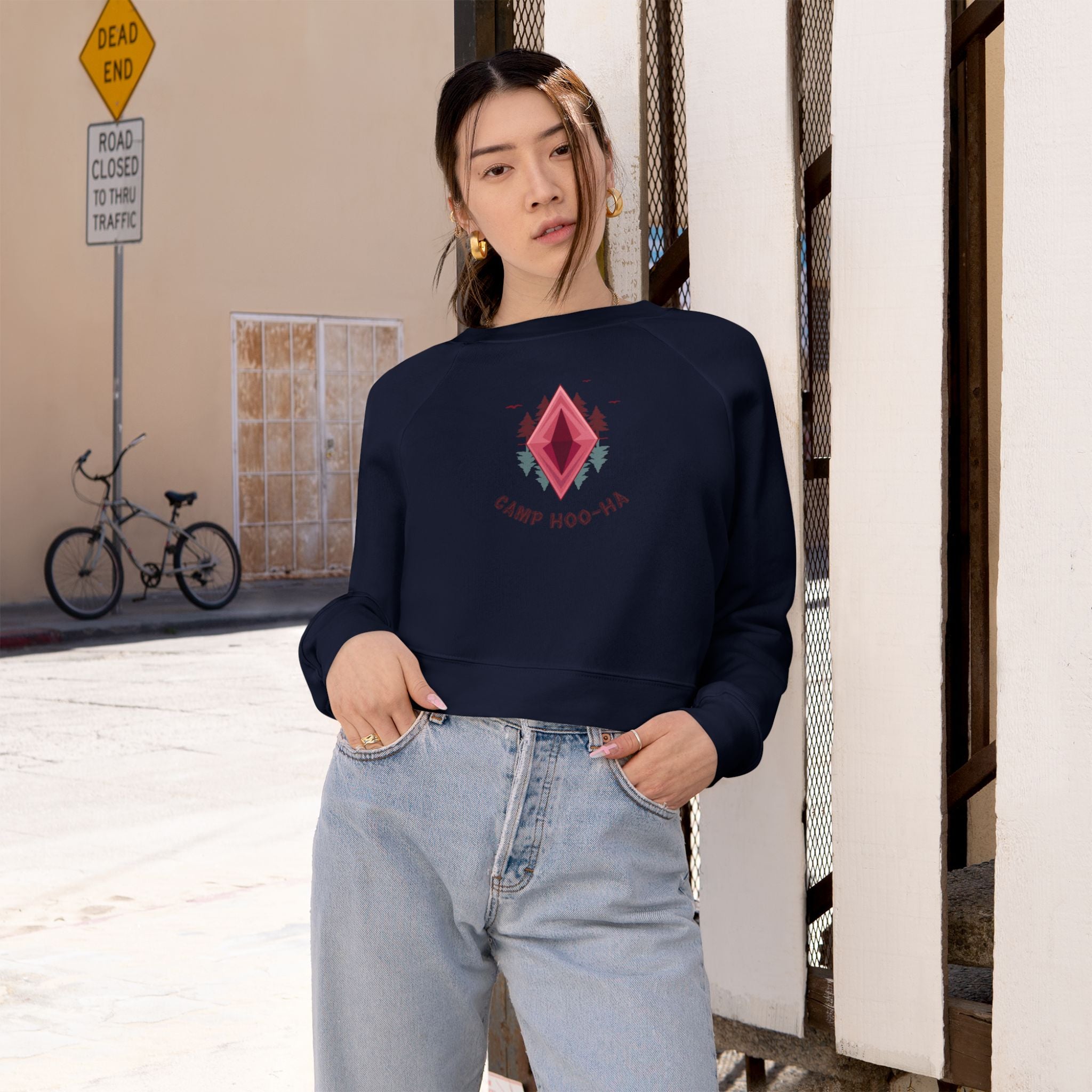 Camp Hoo-Ha original design - Cropped Fleece Pullover - Stylish, Cozy, and Chic