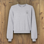 Charger l'image dans la galerie, American Apparel premium grey sweatshirt with classic cream colored Hoo-Ha logo
